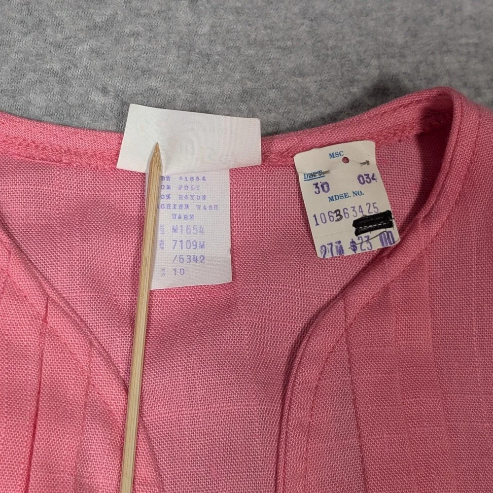Vintage Girls Pleated Skirt Cardigan Jacket Set Size 10 Bright Pink New